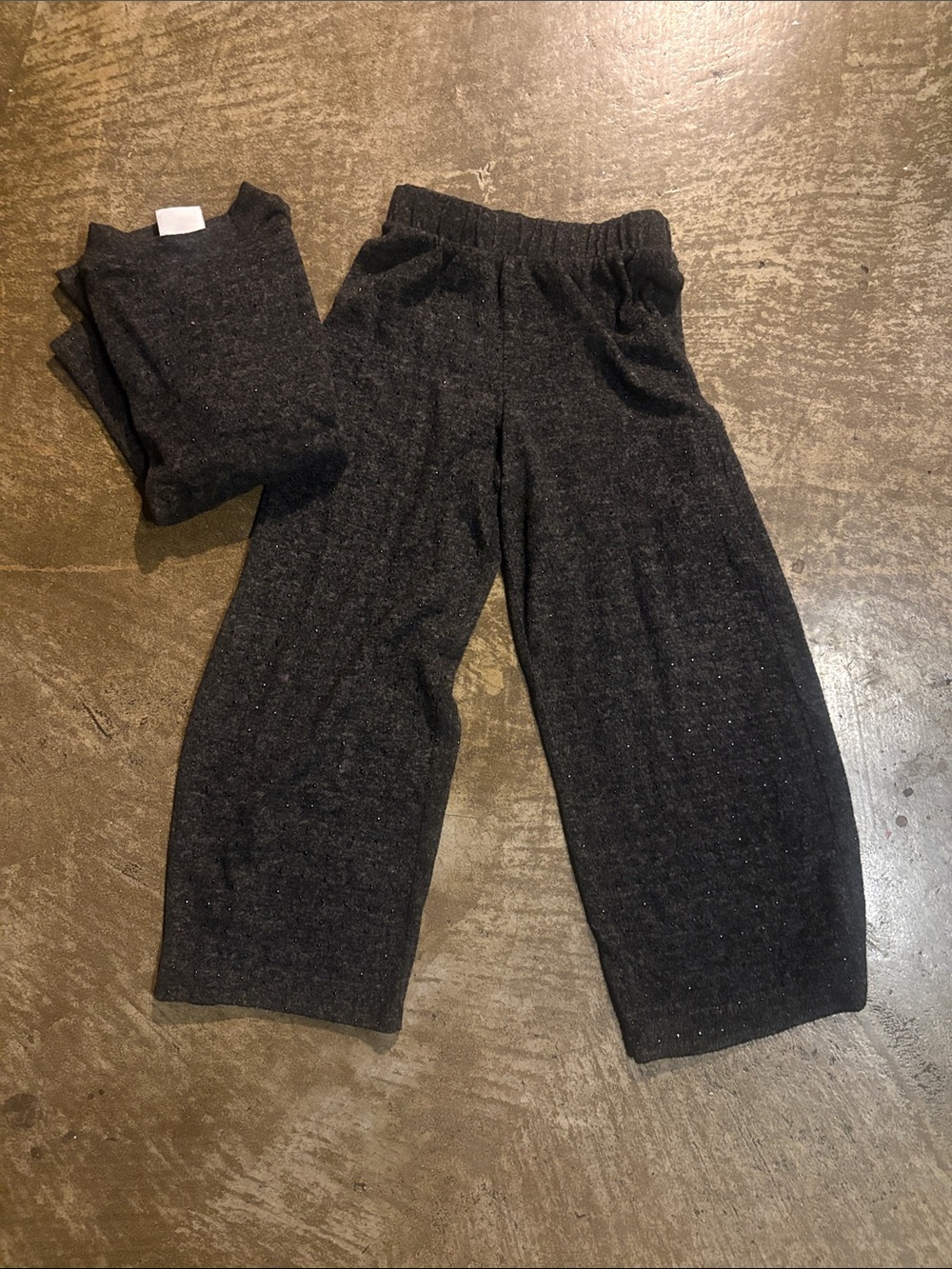 Zara Kids charcoal Knit Elastic-Waist matching sweater set